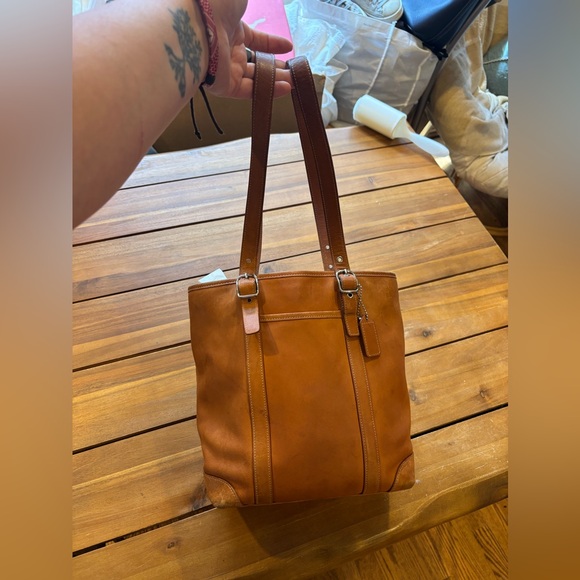 Project vintage tan leather coach tote bag - Picture 1 of 11